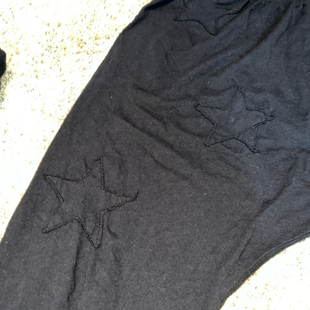 NWOT Sundry Star Drop Crotch Harem Sweatpant Black Size 0-XS Can Fit Up To Small - Picture 7 of 15